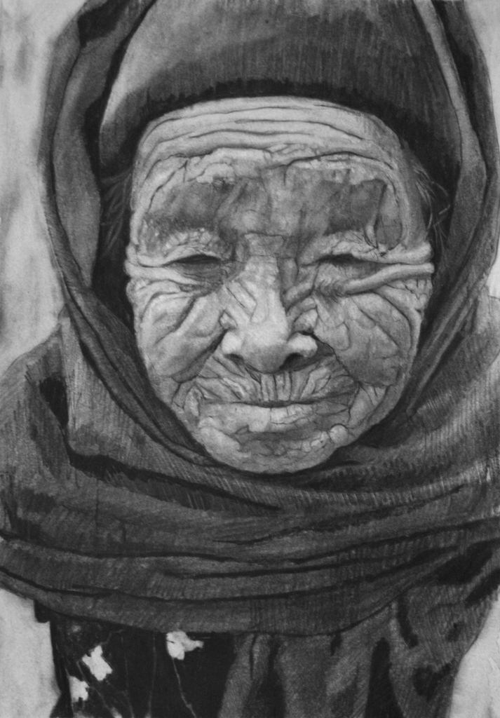 713x1024 old lady - Old Lady Drawing