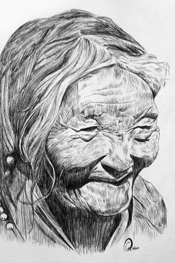 600x900 old lady drawing - Old Lady Drawing
