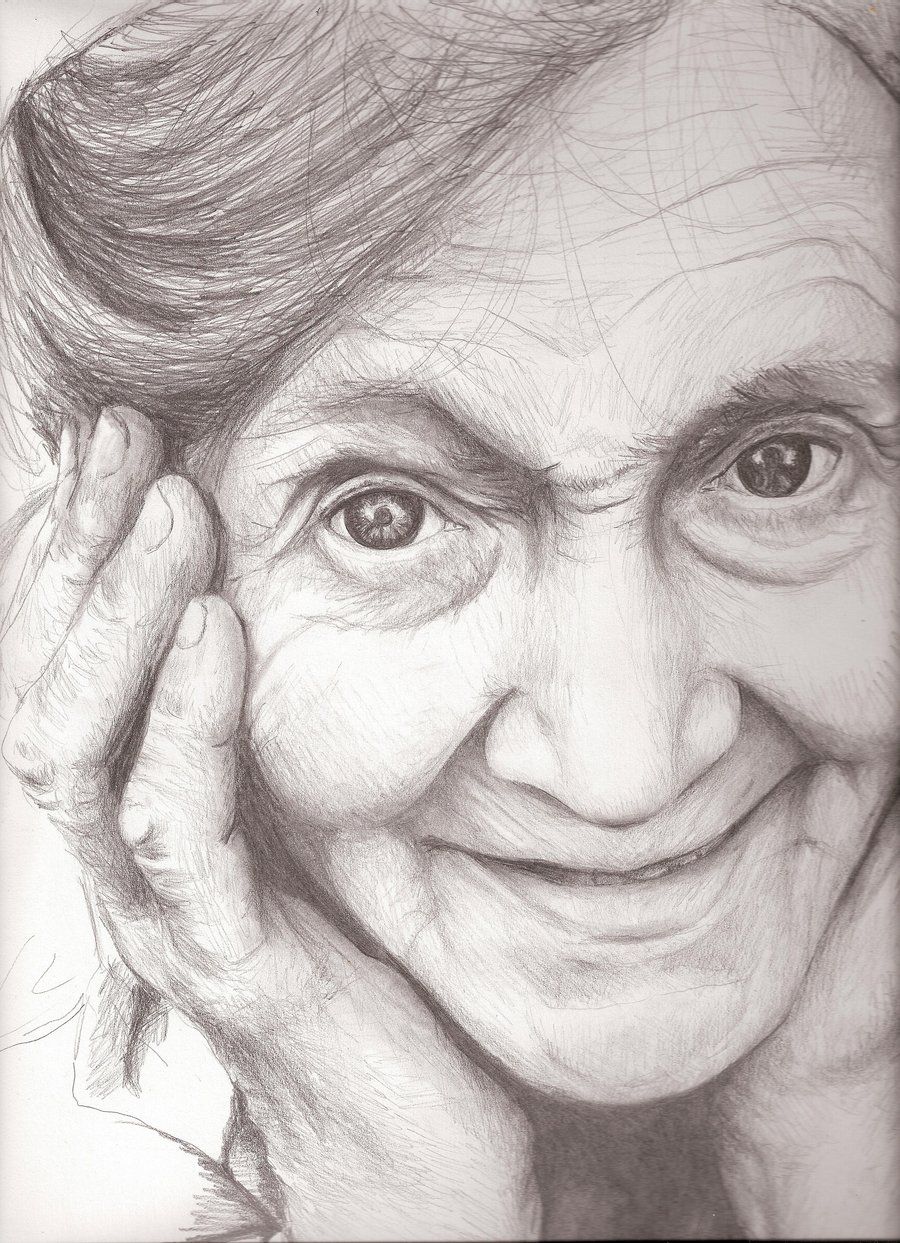 900x1243 old lady - Old Lady Drawing