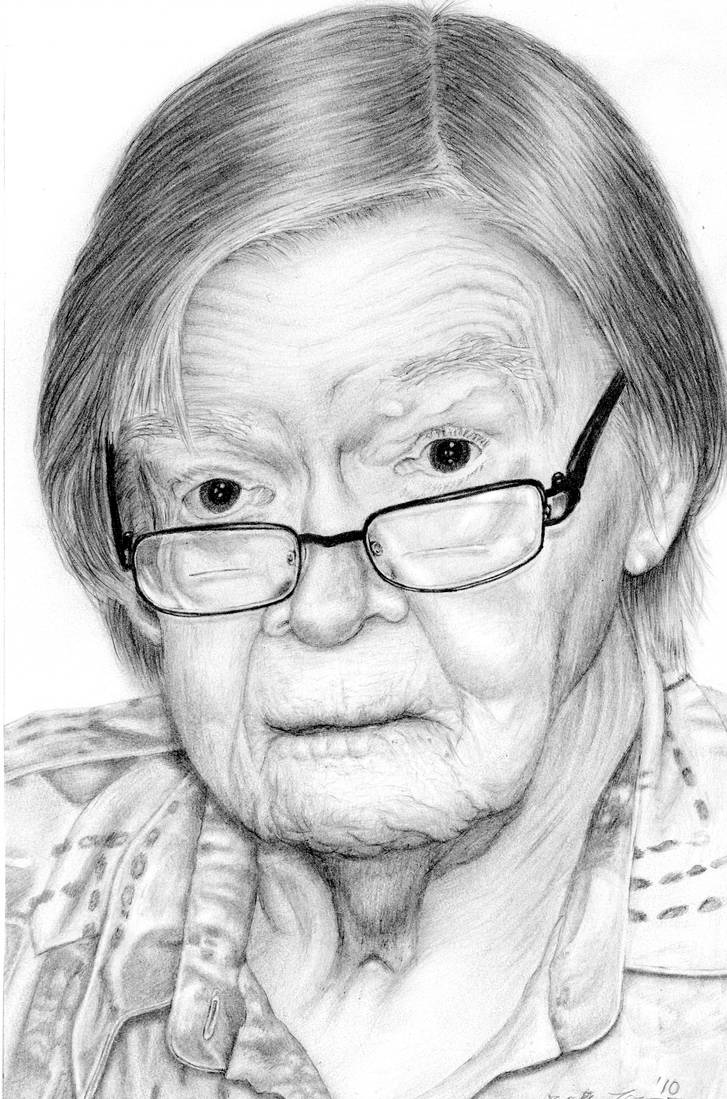 727x1099 Old Lady Drawing - Old Lady Drawing