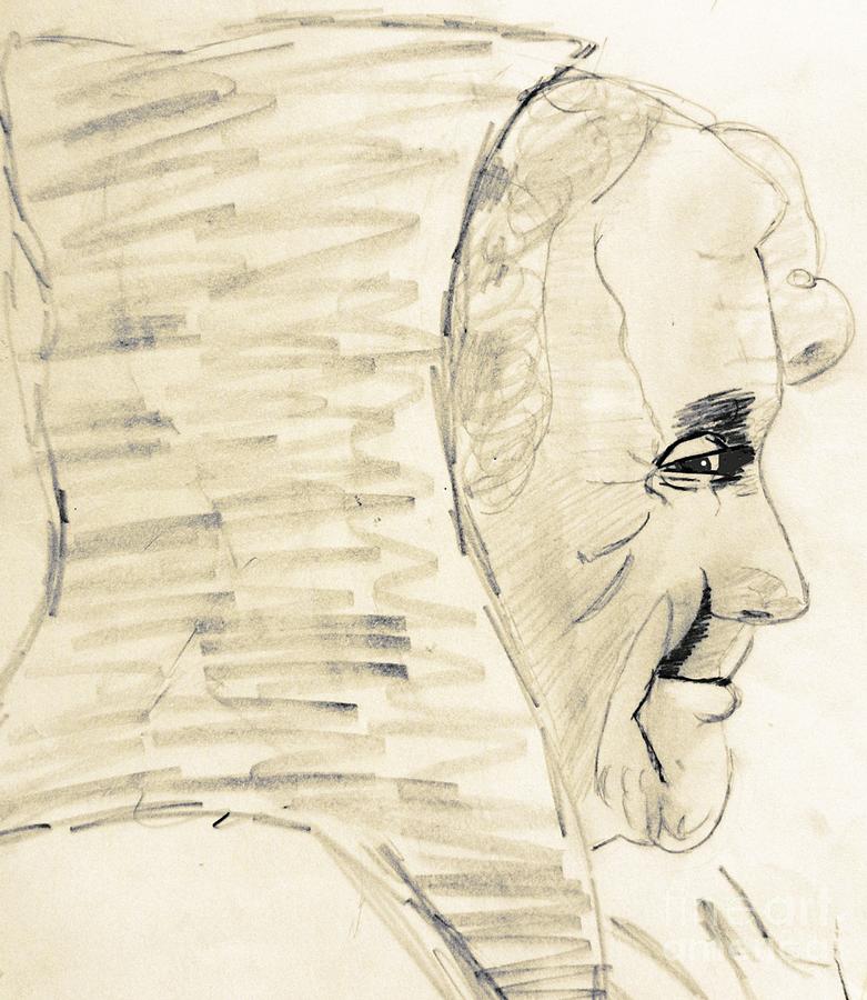 781x900 The Kind Old Lady Drawing - Old Lady Drawing