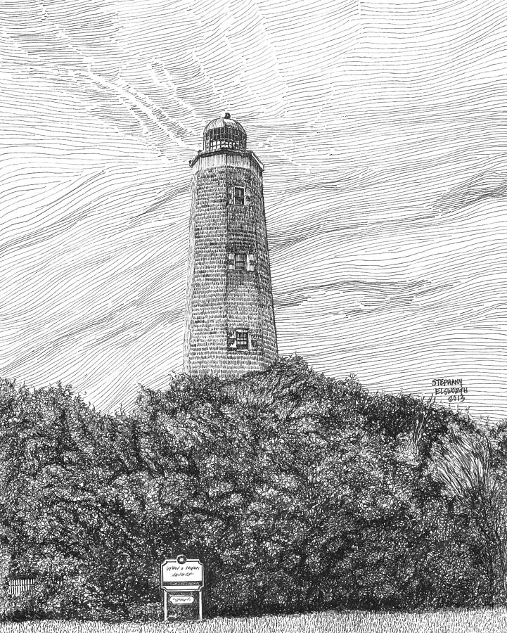 721x900 Old Cape Henry Lighthouse Drawing - Old Lighthouse Drawing