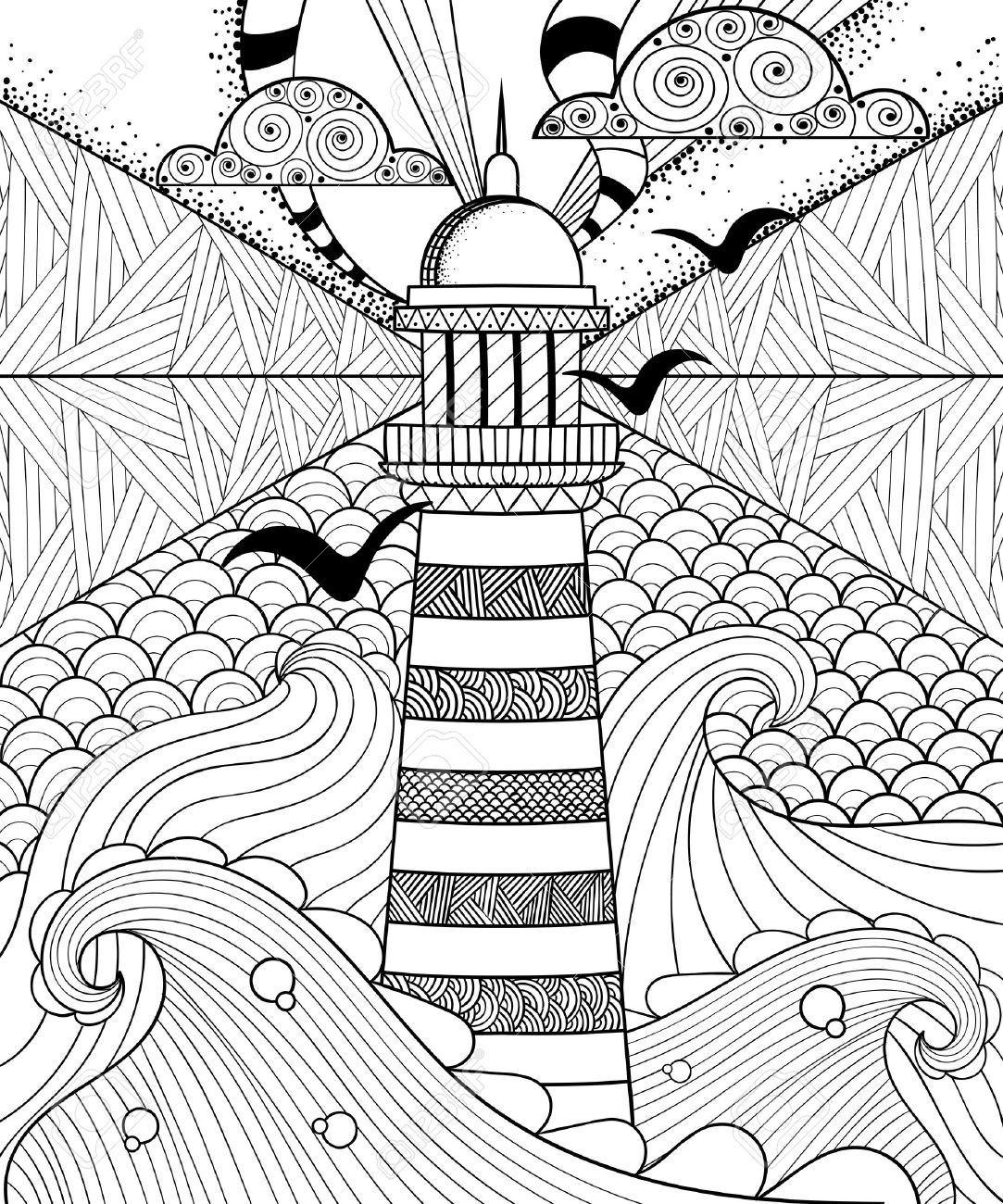 1083x1300 Old Lighthouse Drawing - Old Lighthouse Drawing