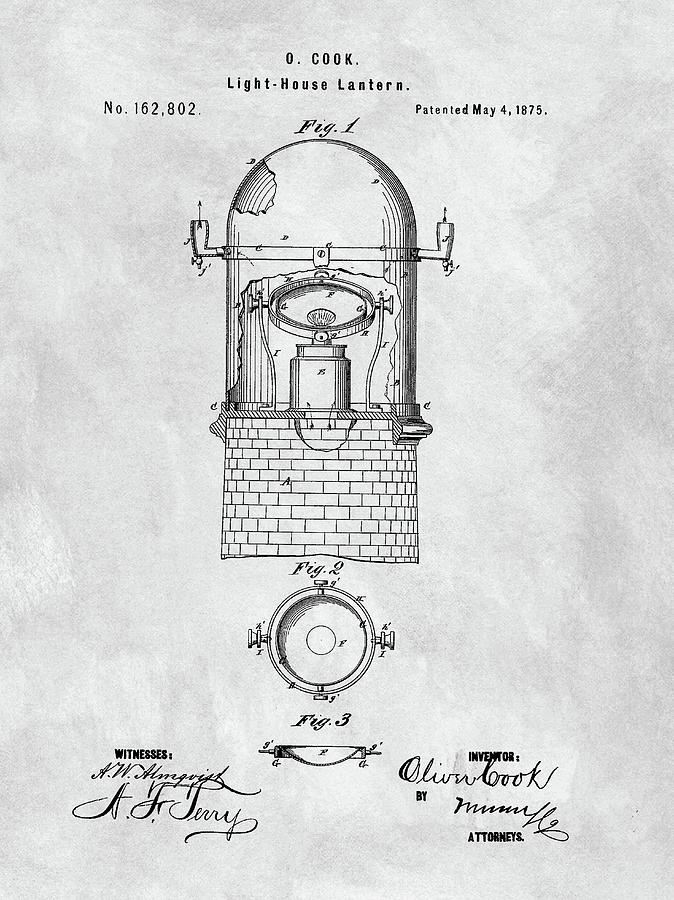 674x900 Old Lighthouse Lantern Patent Drawing - Old Lighthouse Drawing