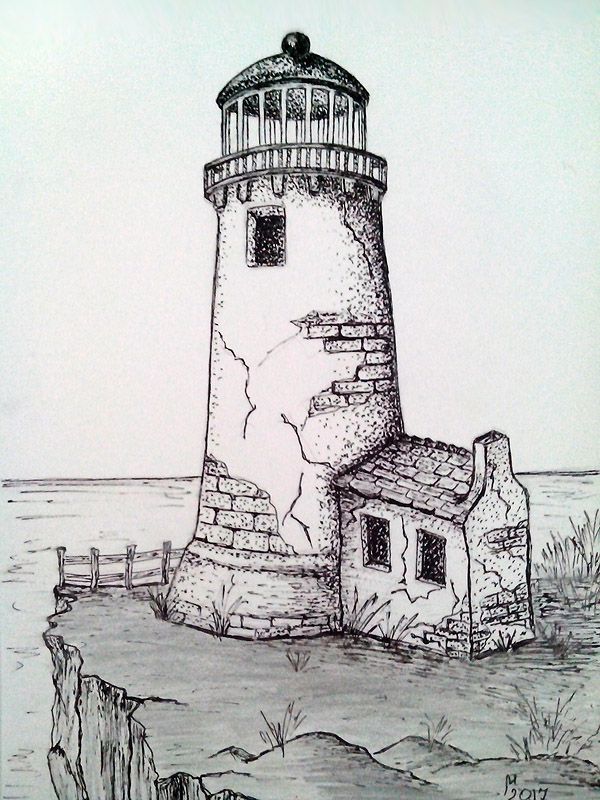 Old Lighthouse Drawing at PaintingValley.com | Explore collection of ...