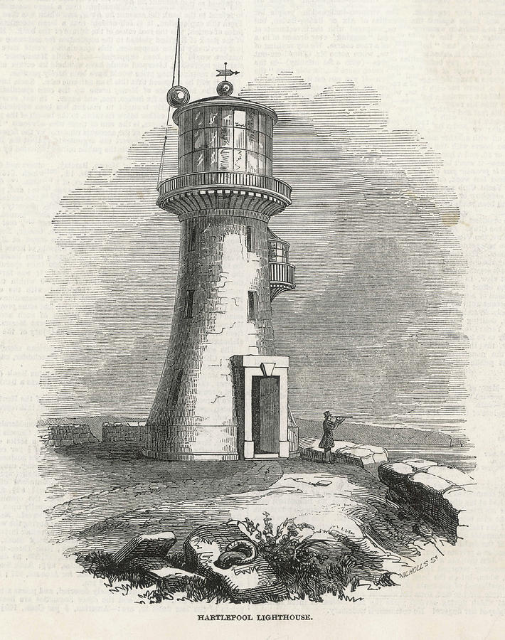 710x900 View Of The Old Hartlepool Lighthouse Drawing - Old Lighthouse Drawing