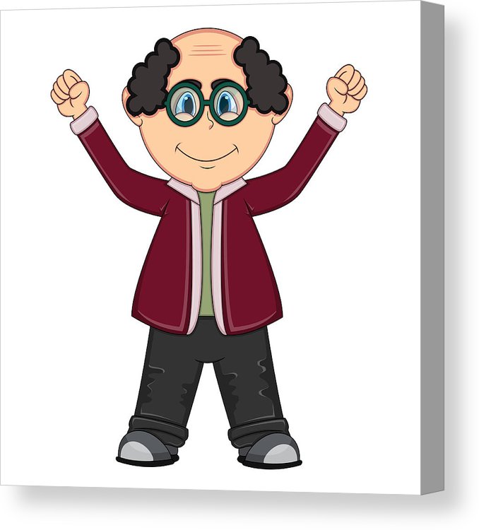 678x750 the old man cartoon canvas print canvas art - Old Man Cartoon Drawing