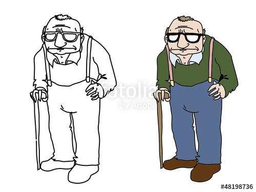 500x375 cartoon old man vector stock image and royalty free vector - Old Man Cartoon Drawing