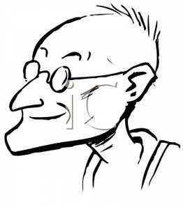 262x300 a retro cartoon of an old man wearing glasses - Old Man Cartoon Drawing