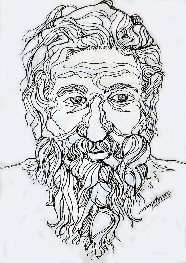 636x900 old man drawing - Old Man Drawing