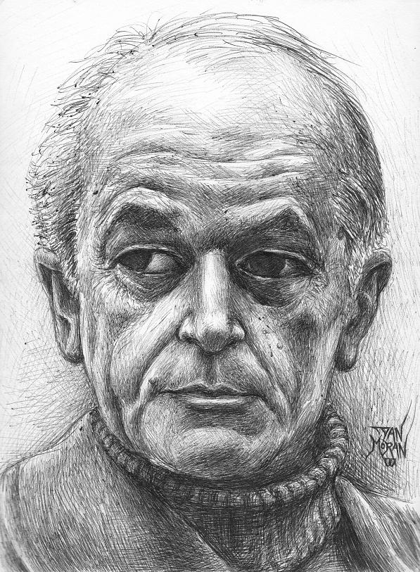 597x813 portrait of an old man drawing - Old Man Drawing