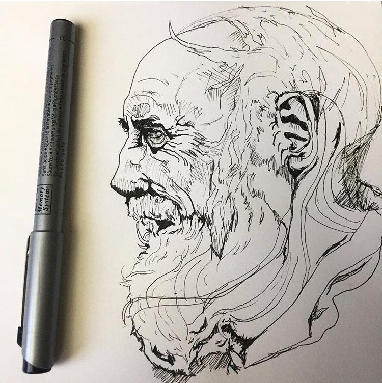 750x752 thoughts on my friend's old man sketch drawing - Old Man Drawing