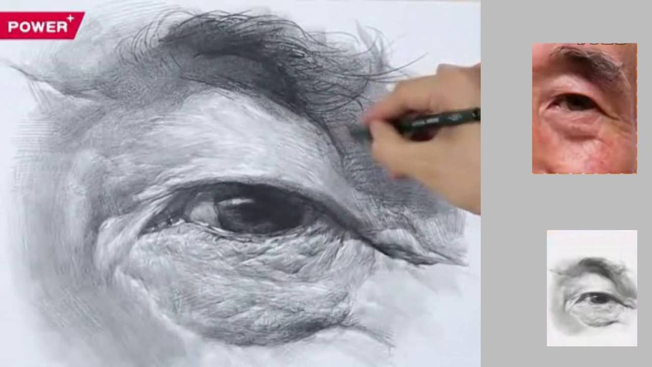 1280x720 eyes of old man drawing - Old Man Drawing