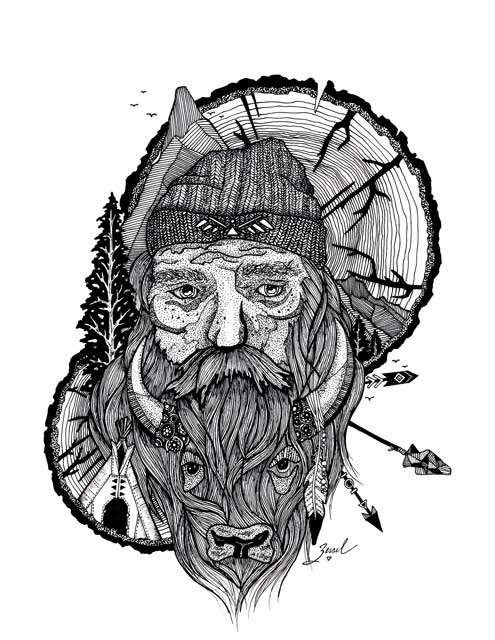 495x640 old man winter buffalo beard zessel designs - Old Man Winter Drawing