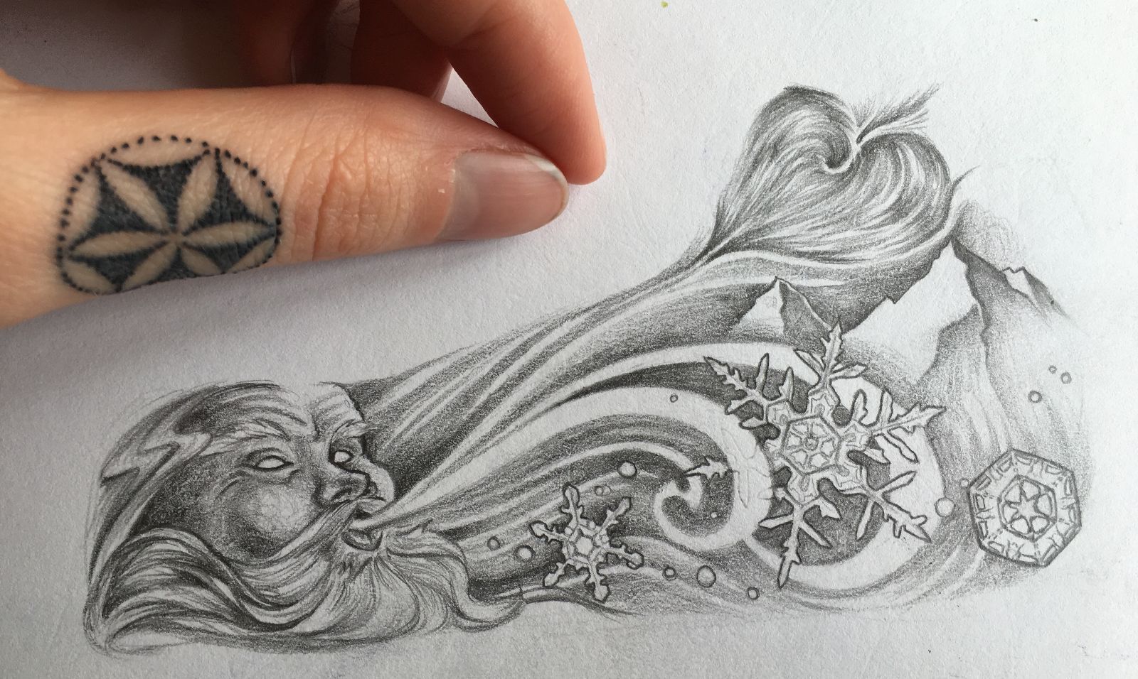 1600x956 old man winter sketch for tattoo reinventing the tattoo - Old Man Winter Drawing