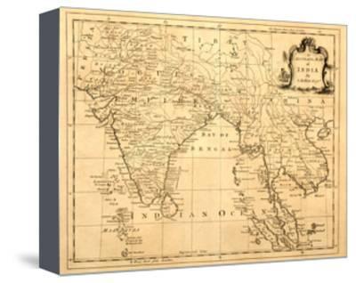 400x318 Old Map Of India Printed Stretched Canvas Print - Old Map Drawing