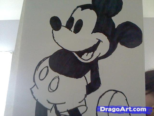 640x480 How To Draw Mickey Mouse, Step - Old Mickey Mouse Drawing