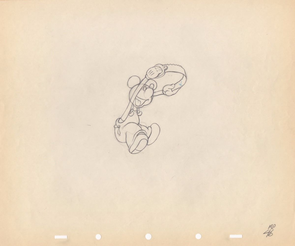 1200x1003 original vintage production drawing of mickey mouse from mickey - Old Mickey Mouse Drawing