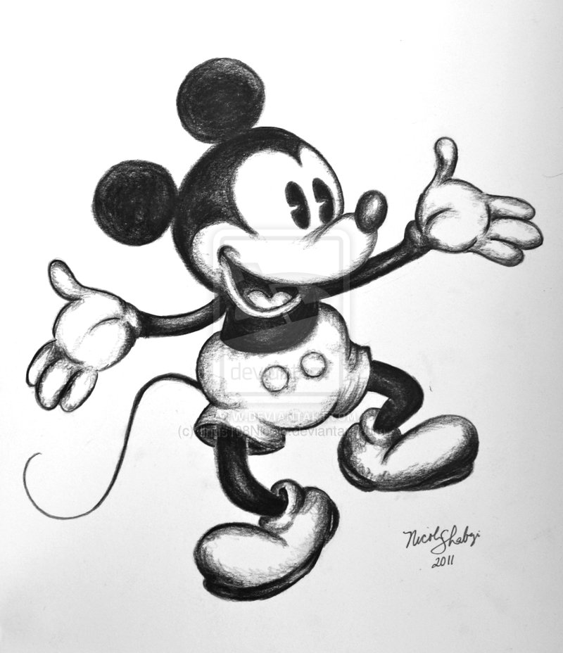 Old Mickey Mouse Drawing at PaintingValley.com | Explore collection of ...