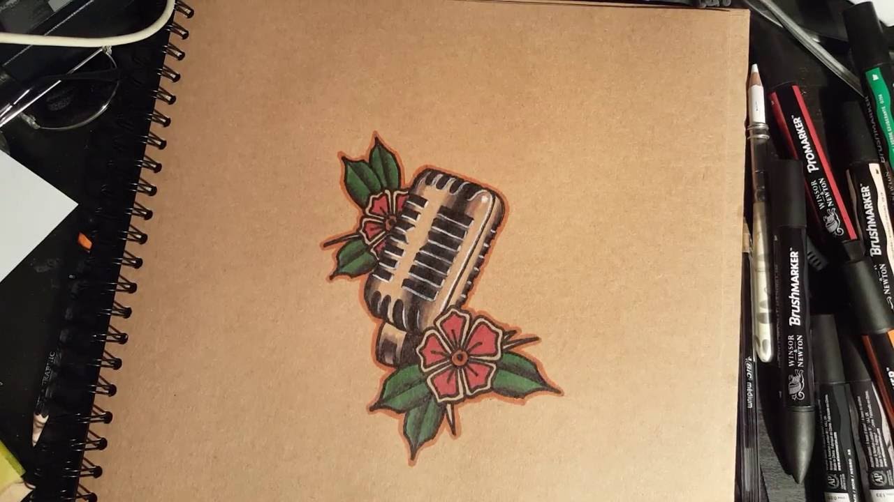 1280x720 How To Draw An Old School Microphone - Old Microphone Drawing