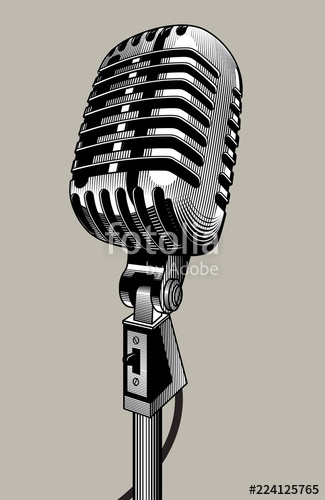 325x500 Retro Microphone Drawing Stock Image And Royalty Free Vector - Old Microphone Drawing