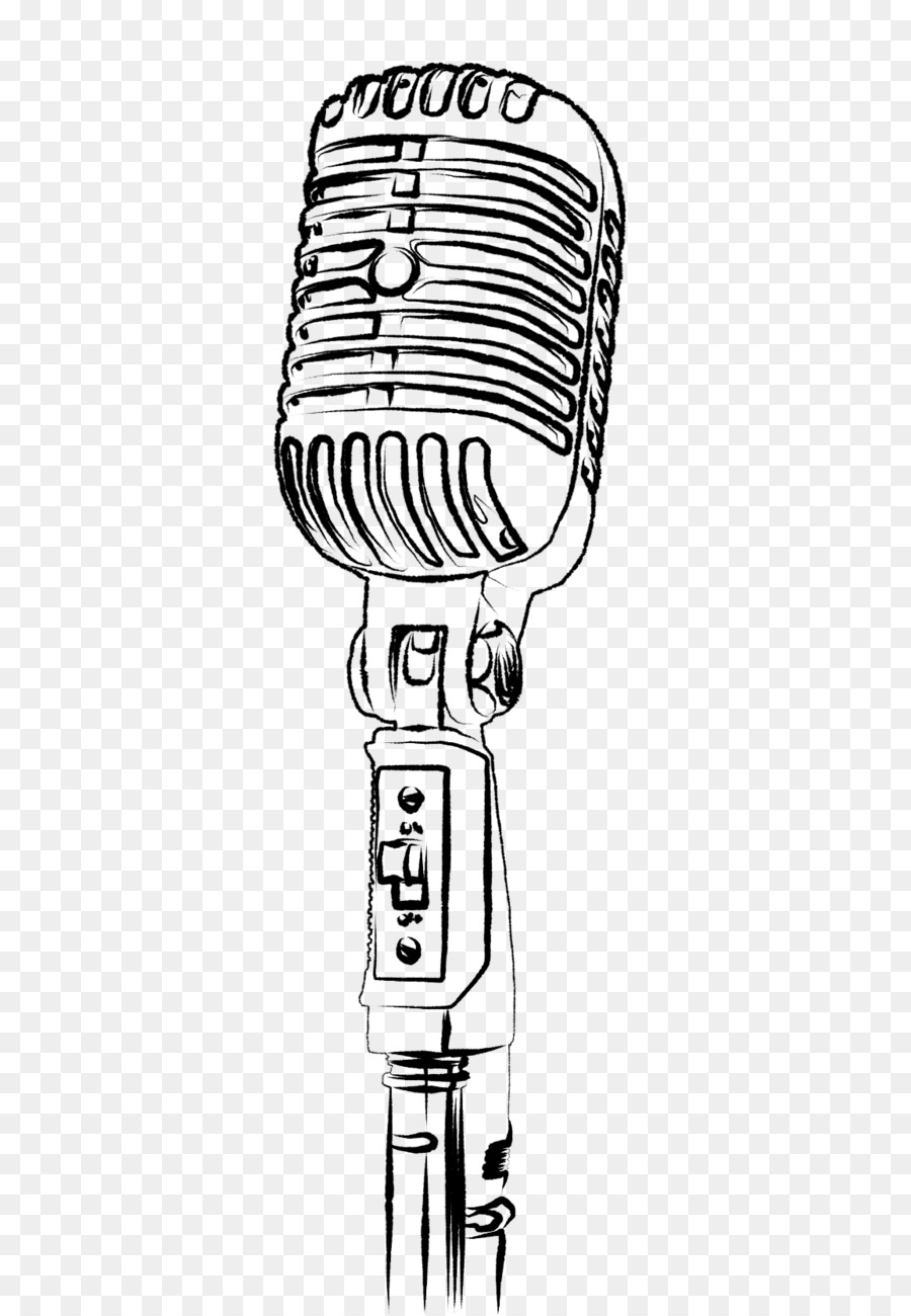 900x1300 Drawn Microphone Old Free Clip Art Stock Illustrations - Old Microphone Drawing