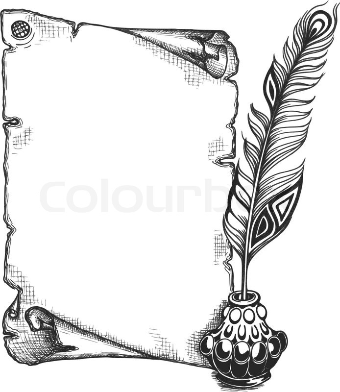 694x800 Scroll Drawing Old Letter For Free Download - Old Paper Drawing