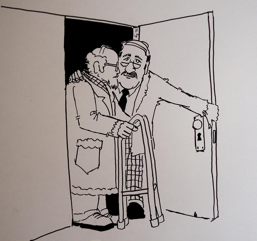 900x844 old people cartoon drawing - Old People Drawing