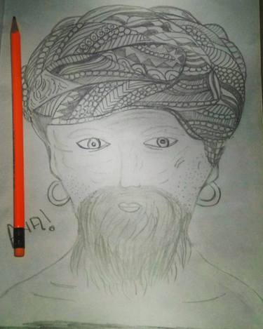 375x469 An Old Man Drawing - Old People Drawing