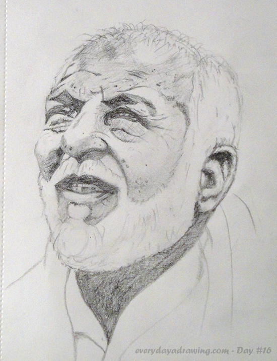 550x717 Old Man Pencil Drawing Every Day A Drawing - Old Person Drawing