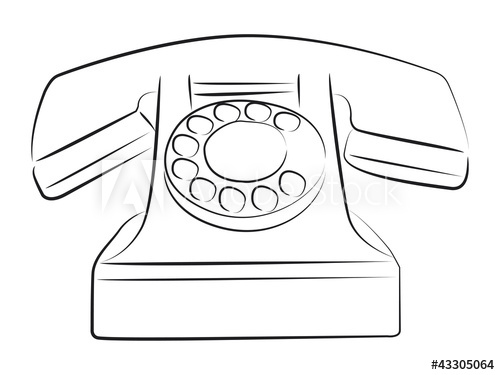 500x375 old phone drawing - Old Phone Drawing