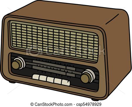 450x366 the old radio the hand drawing of a retro wooden lamp radio - Old Radio Drawing