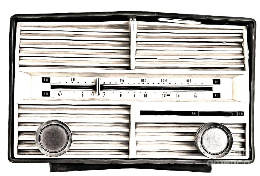 900x609 vintage radio black white photograph - Old Radio Drawing