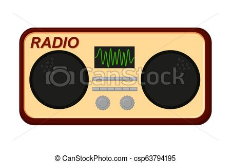 450x319 colorful cartoon old radio audio entertament retro device media - Old Radio Drawing