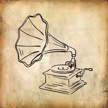 450x450 free vintage record player stock vectors stockunlimited - Old Record Player Drawing
