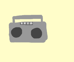 300x250 old school cassette boom box drawing - Old School Boombox Drawing