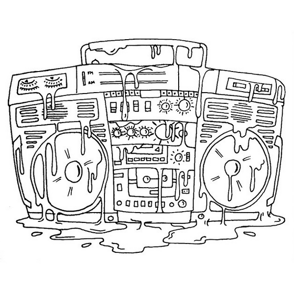 599x596 boombox! - Old School Boombox Drawing