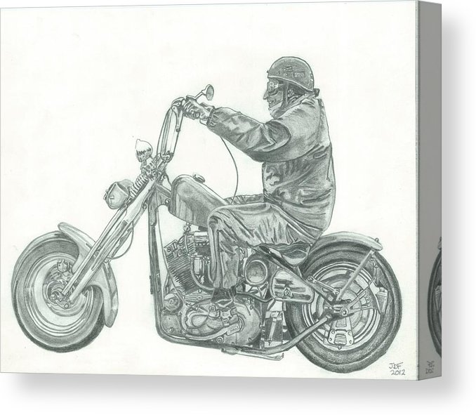 678x591 old school chopper canvas print canvas art - Old School Drawings
