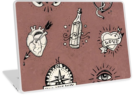 558x400 old school tattoo drawings laptop skins - Old School Drawings