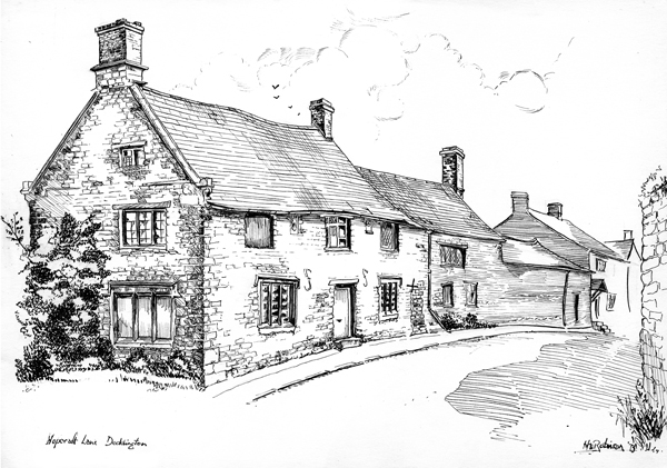 600x421 old school house - Old School House Drawing