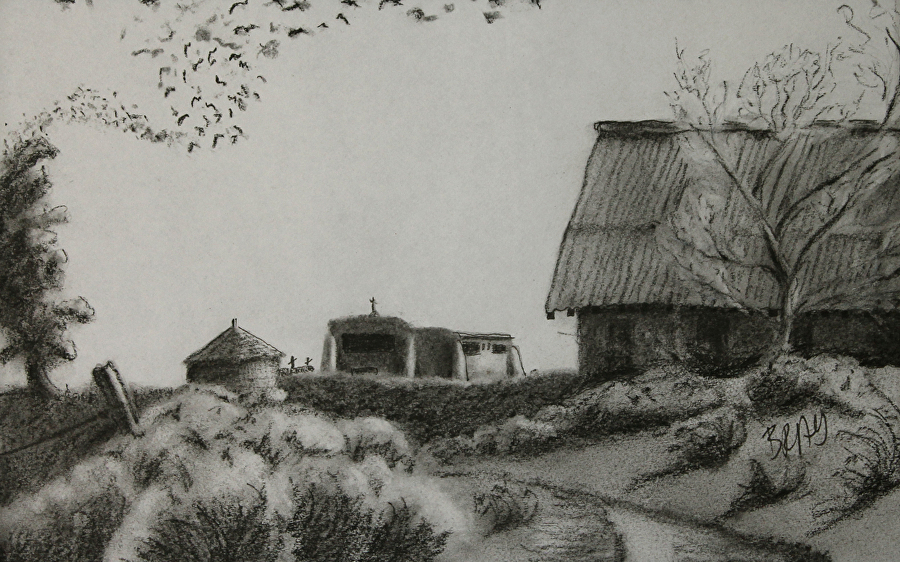 Old School House Drawing at PaintingValley.com | Explore collection of ...