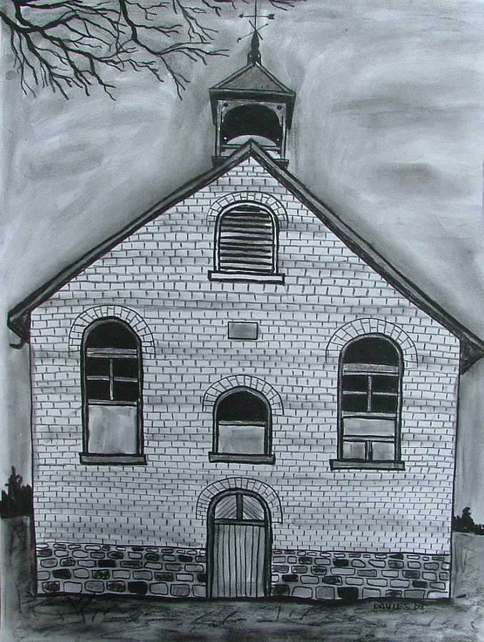 678x900 the old school house drawing - Old School House Drawing