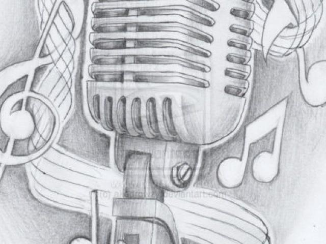 Old School Microphone Drawing at PaintingValley.com | Explore ...