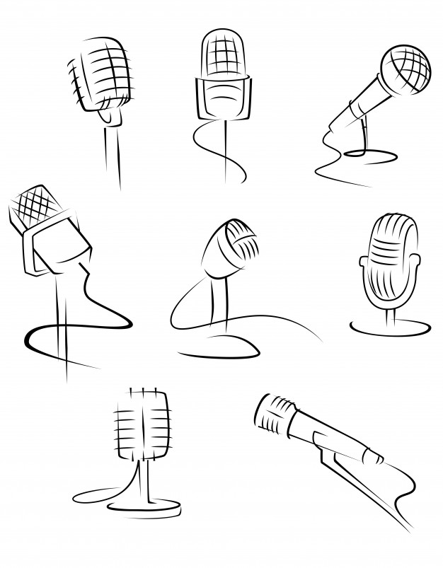 626x803 Microphone Vectors, Photos And Free Download - Old School Microphone Drawing