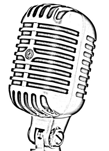 375x519 old school microphone outline related keywords suggestions - Old School Microphone Drawing