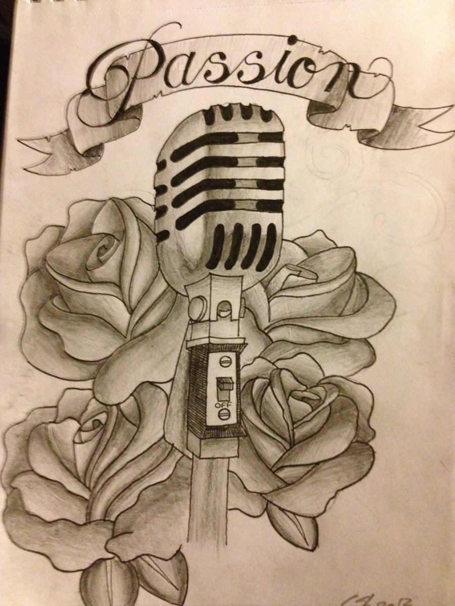 900x1200 Pencil Drawings Old Microphone - Old School Microphone Drawing