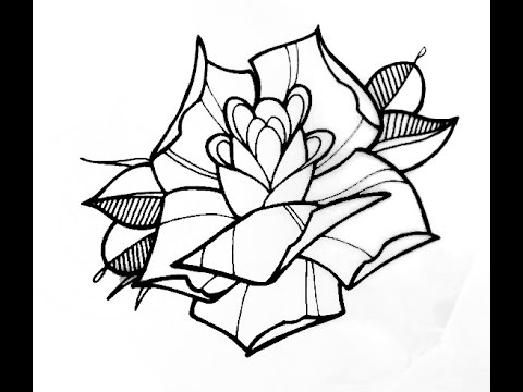 480x360 How To Draw A Tattoo Style Rose - Old School Rose Drawing