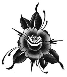 236x270 Rose Tattoo Clipart Old School - Old School Rose Drawing