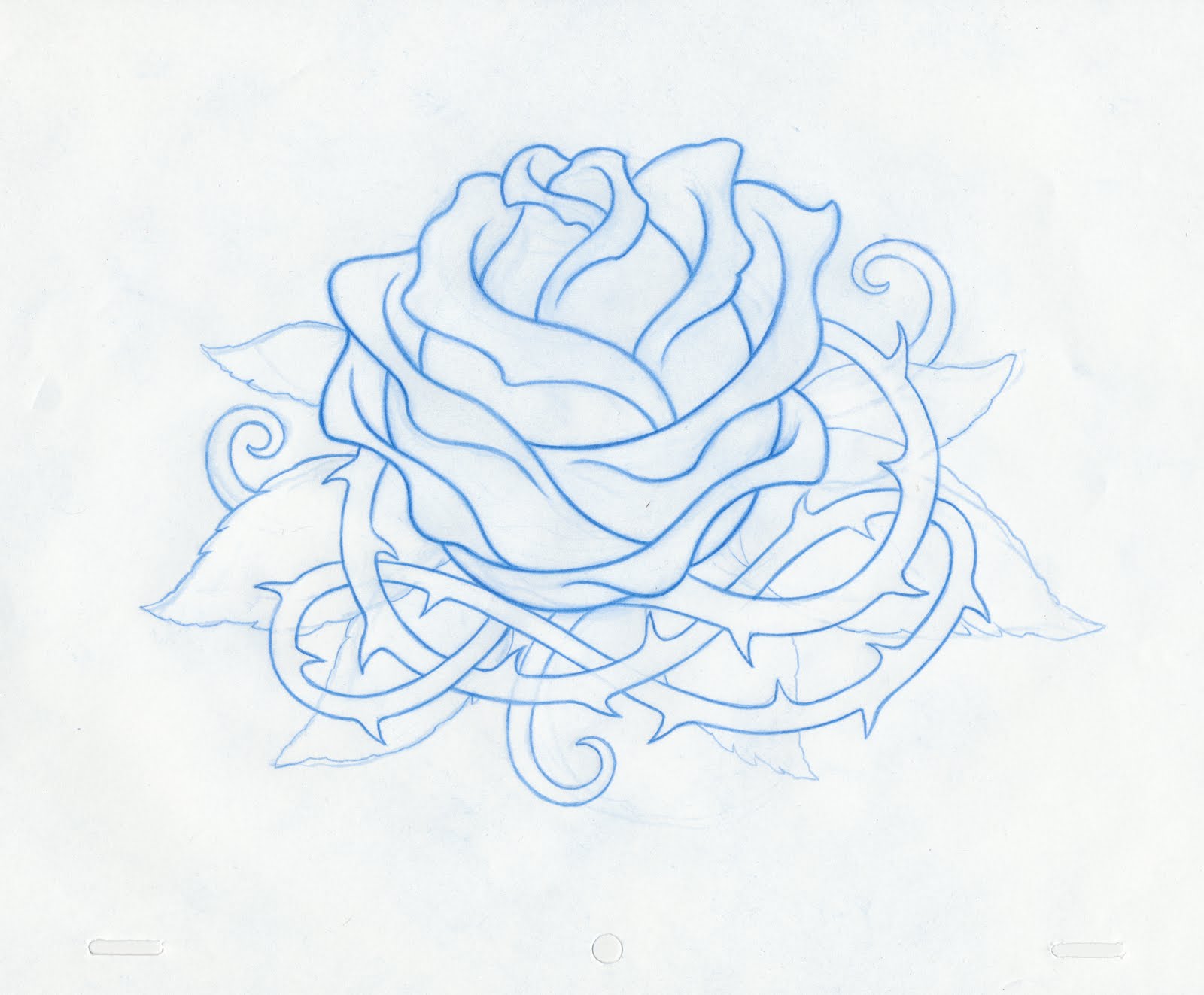 1600x1323 Rose Tattoo Design - Old School Rose Drawing