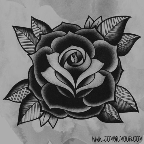 500x500 Old School Traditional Rose Tattooone For Each Of My Girls - Old School Rose Drawing